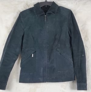 VTG Austin Clothing Womens Small Biker Jacket Black Leather Zip Moto Retro